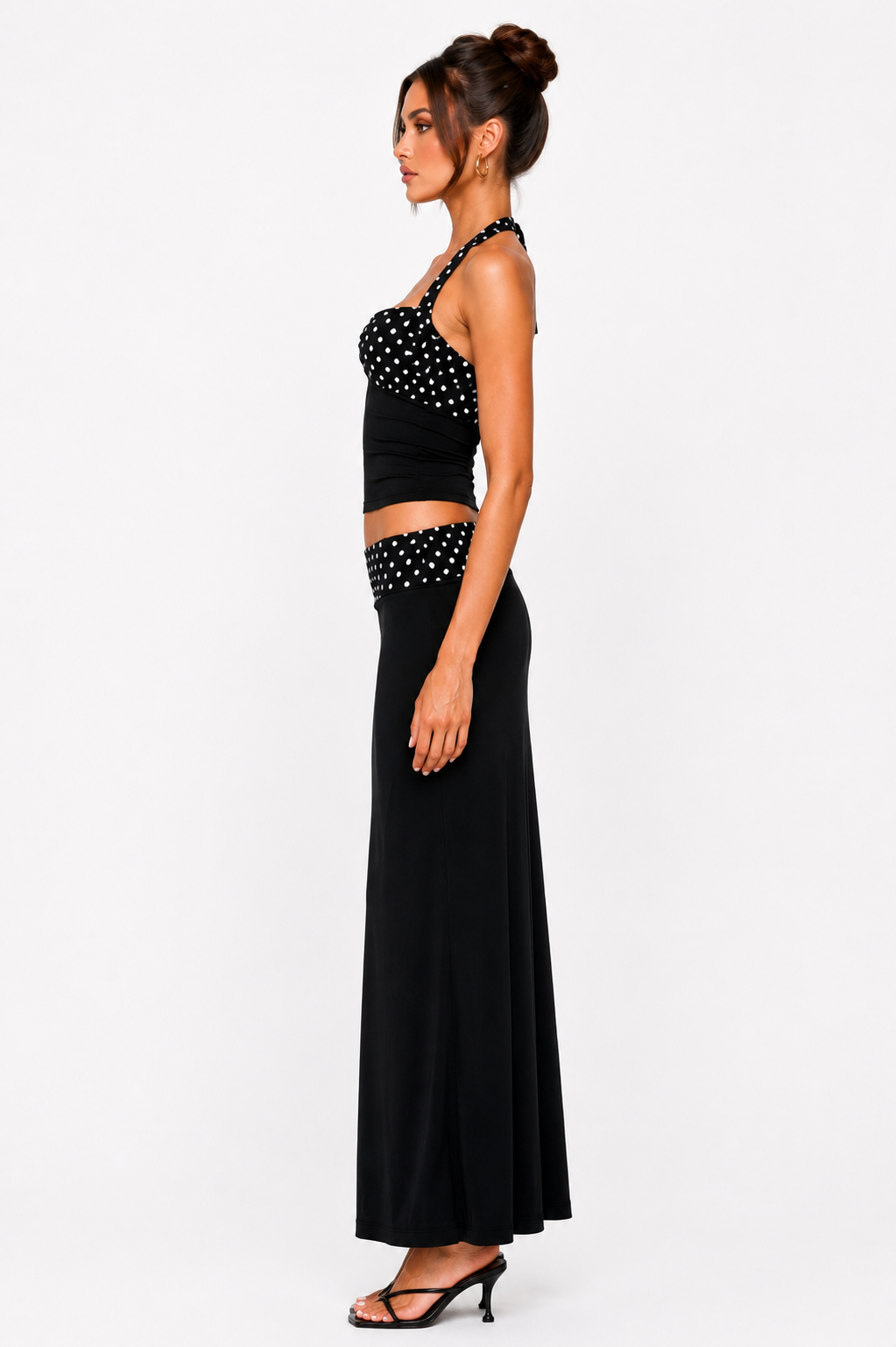 Norelle Halter Set Black Polka Dot