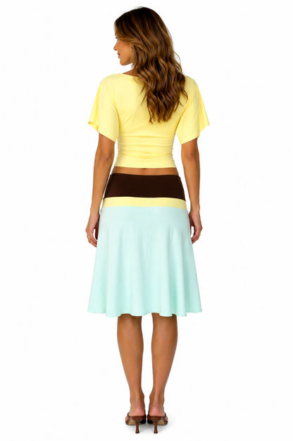 Lucy Set Green Skirt Yellow Top
