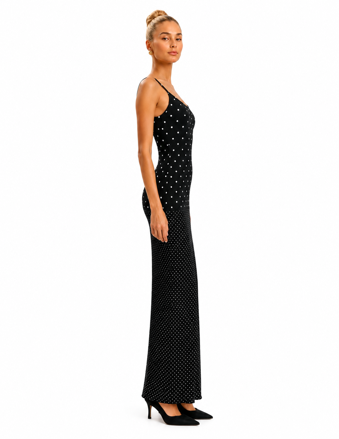 Slip Maxi Black with White Spots
