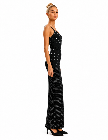 Slip Maxi Black with White Spots