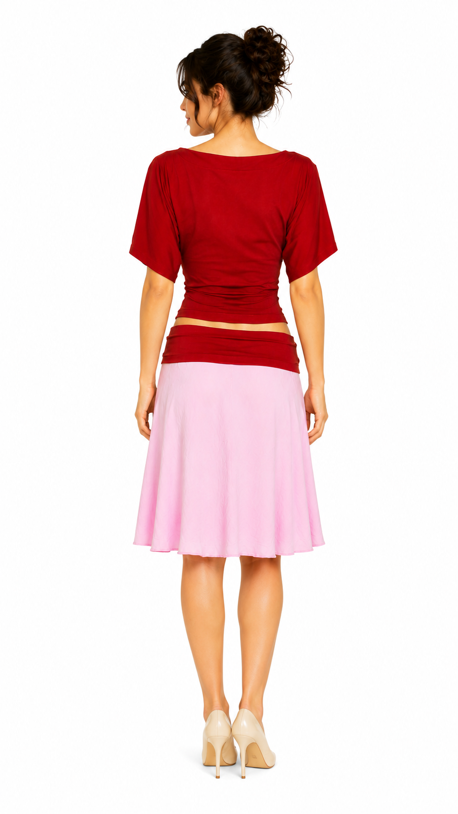 Lucy Set Pink Skirt Red Top