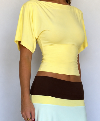 Lucy Set Green Skirt Yellow Top