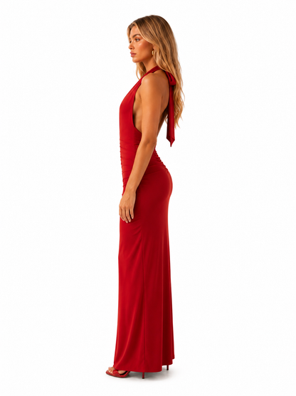 Whisked Away Halter Neck Red