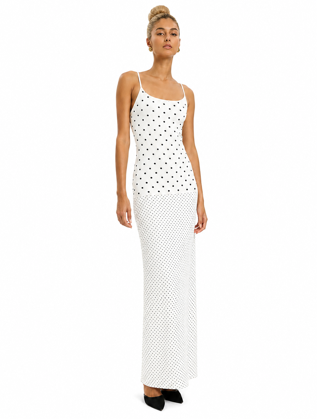 Slip Maxi White and Black Spots