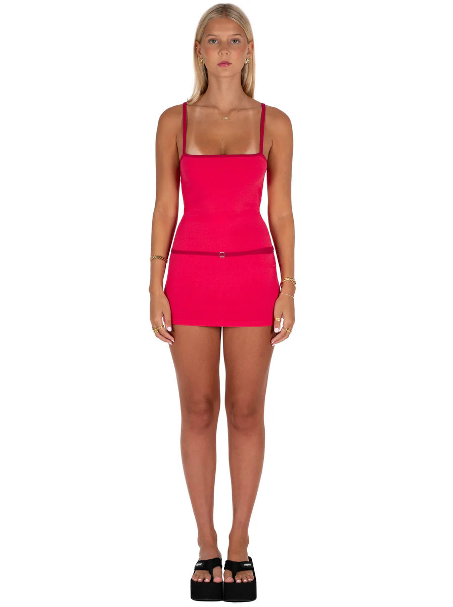 Belle Mini with Belt Cherry