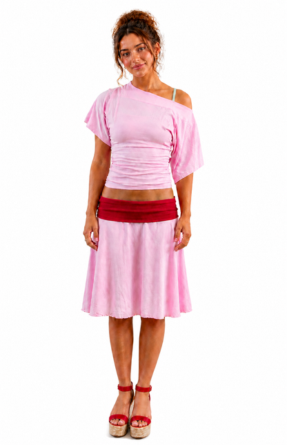 Lucy Set Pink Skirt Pink Top