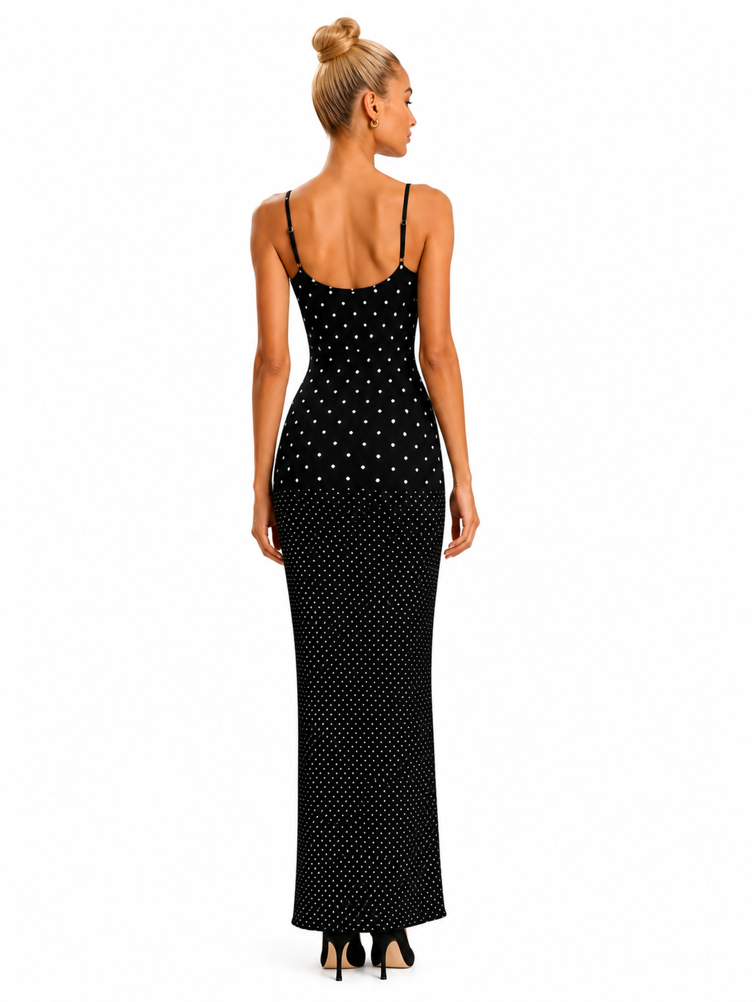 Slip Maxi Black with White Spots