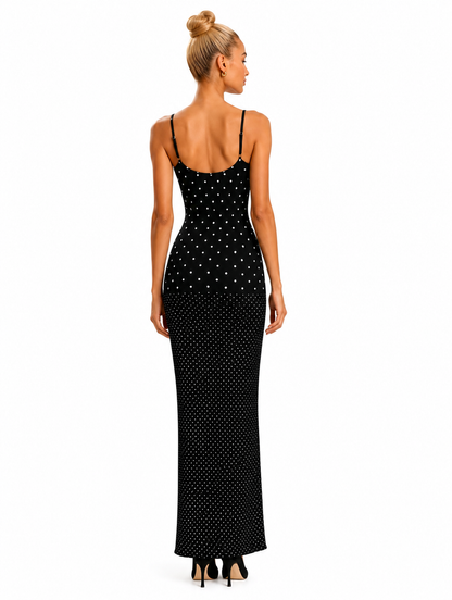 Slip Maxi Black with White Spots